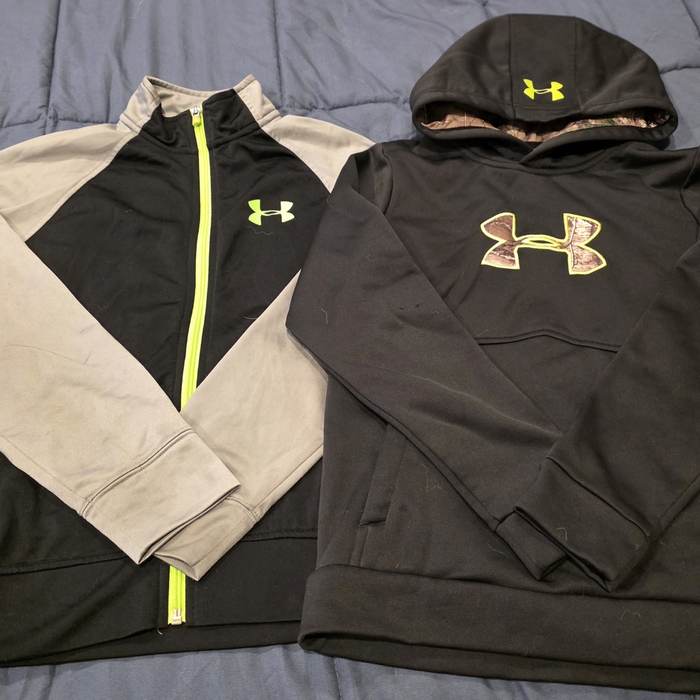 Under Armour Black and Gray Jackets with Neon Highlights